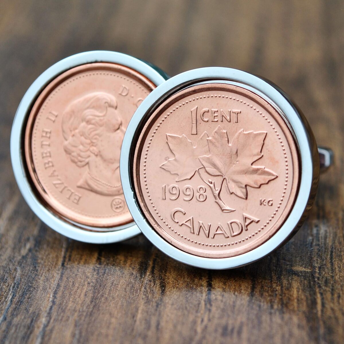 1998 Canadian Penny Coin Cufflinks