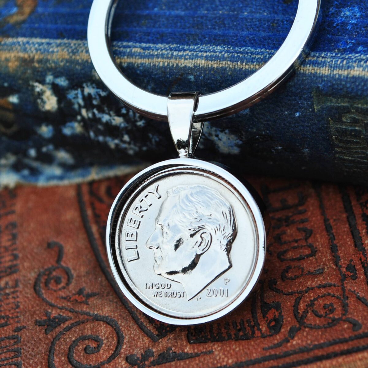 2001 U.S. Dime Coin Keyring