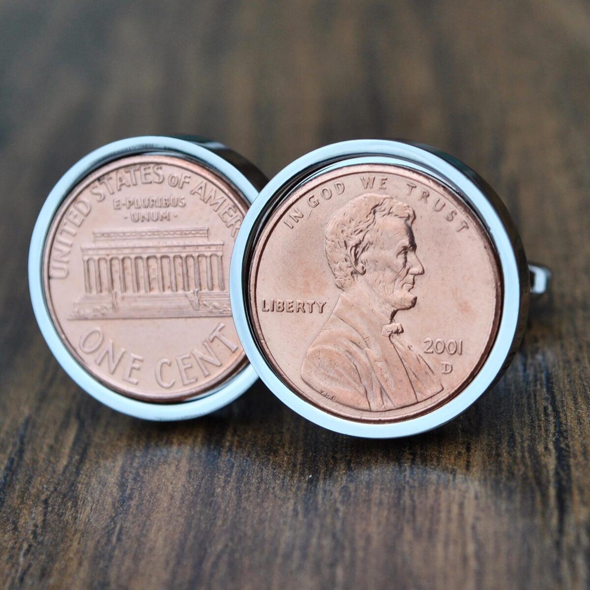 2001 U.S. Penny Coin Cufflinks