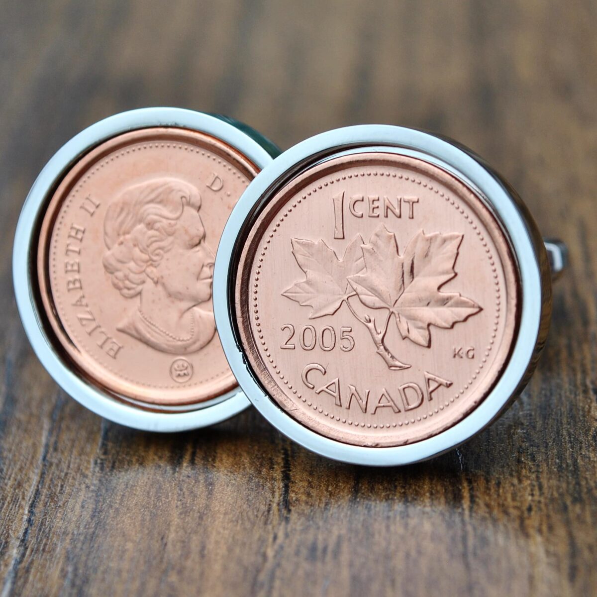 2005 Canadian Penny Coin Cufflinks
