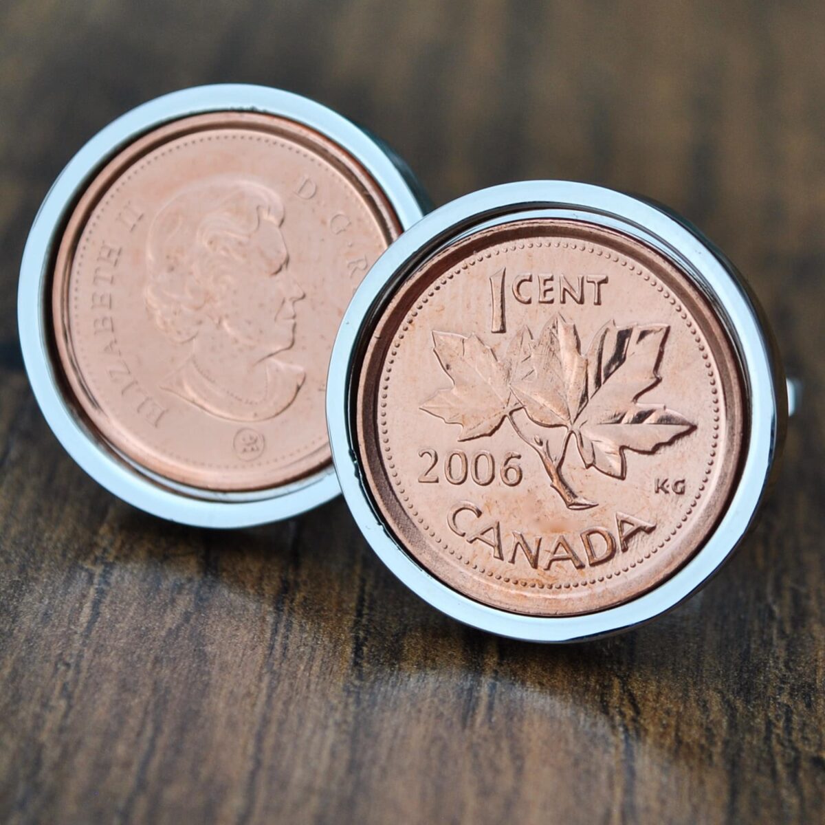 2006 Canadian Penny Coin Cufflinks