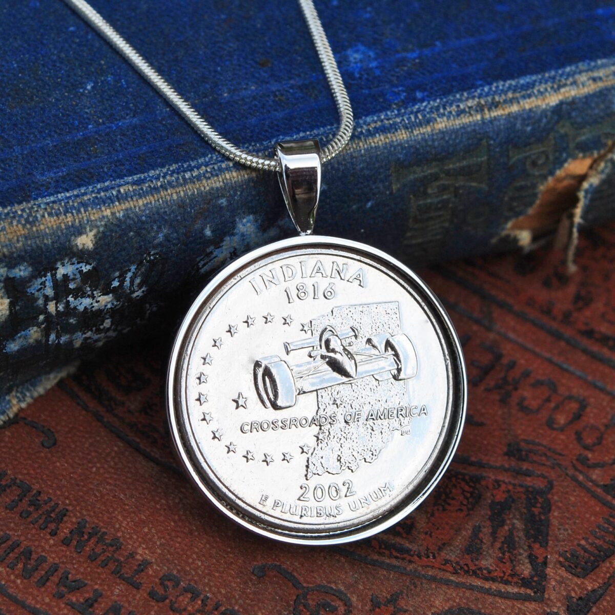  Indiana State Quarter Coin Necklace