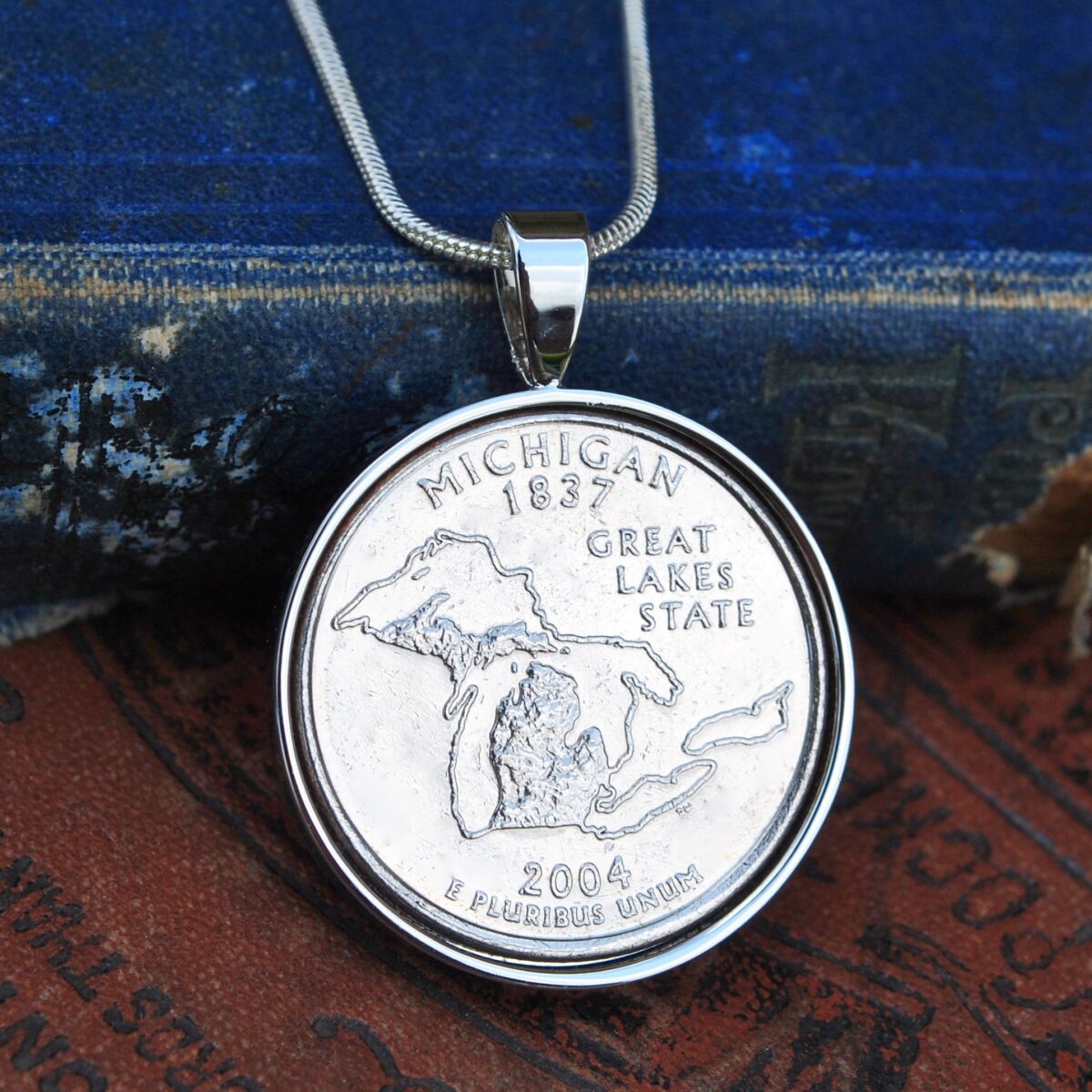  Michigan State Quarter Coin Necklace