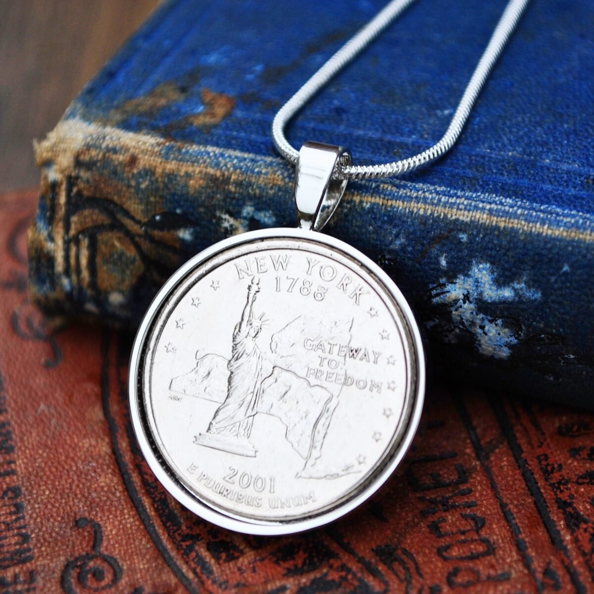  New York State Quarter Coin Necklace