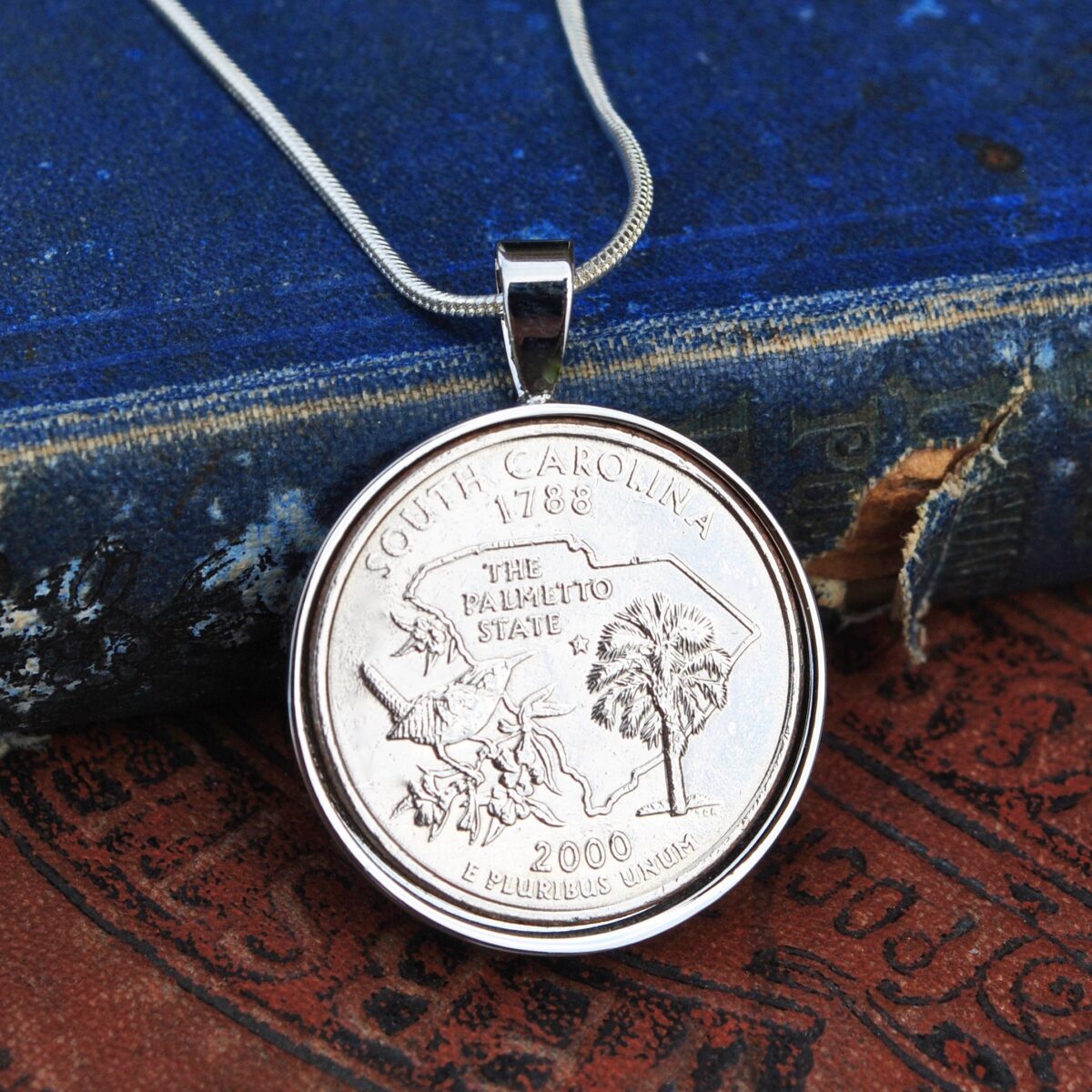  South Carolina State Quarter Coin Necklace