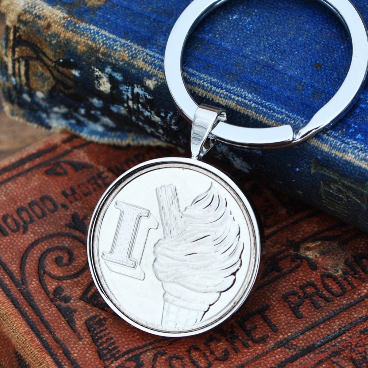I Letter A to Z 10p Coin Keyring