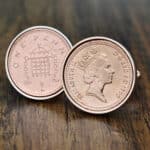 1990 One Penny Coin Cufflinks- Rose Gold