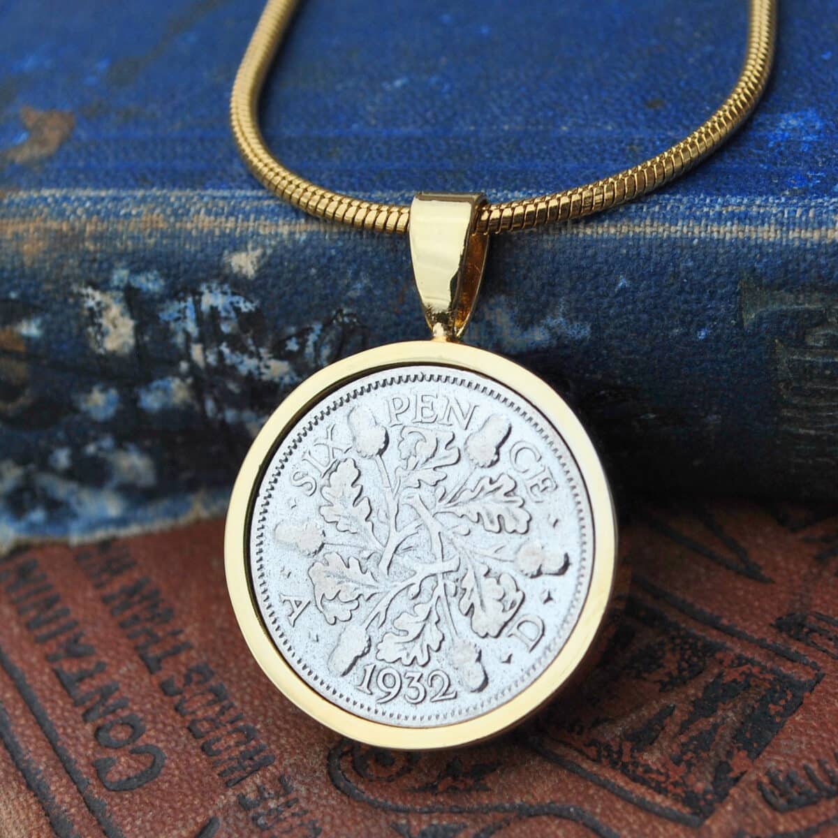 1932 Sixpence Coin Necklace Gold