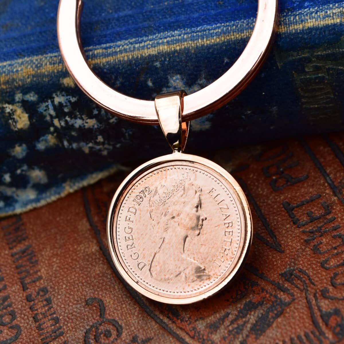 1972 Halfpenny Coin Keyring- Rose Gold