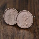 1972 One Pence Coin Cufflinks- Rose Gold