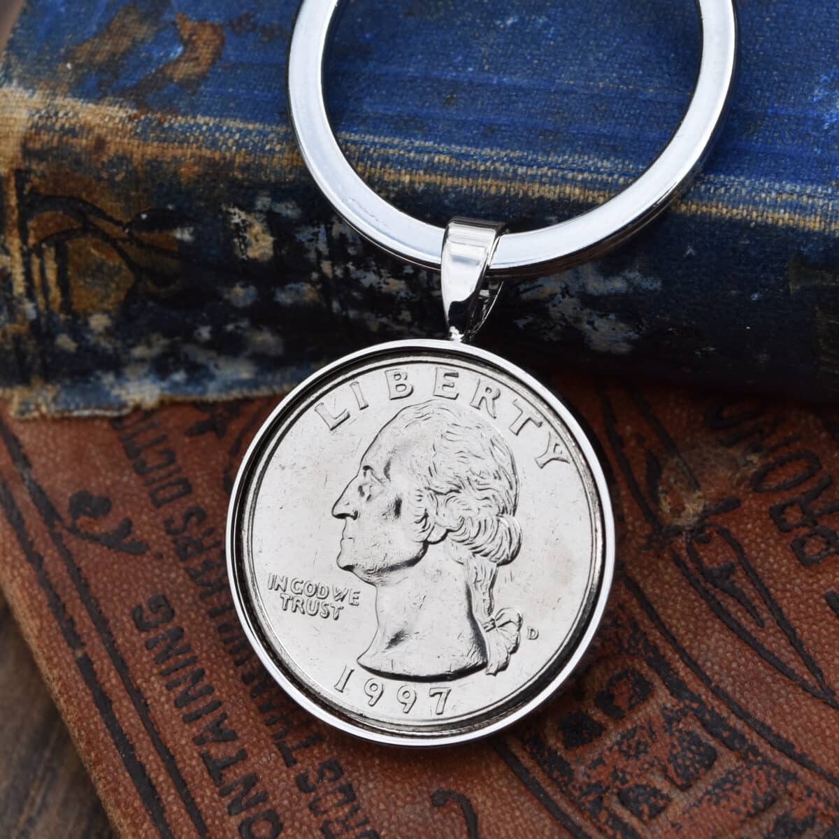 1997 United States Quarter Keyring, 25th Anniversary Gift- Silver