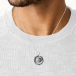 Watch Movement Necklace on Male Model
