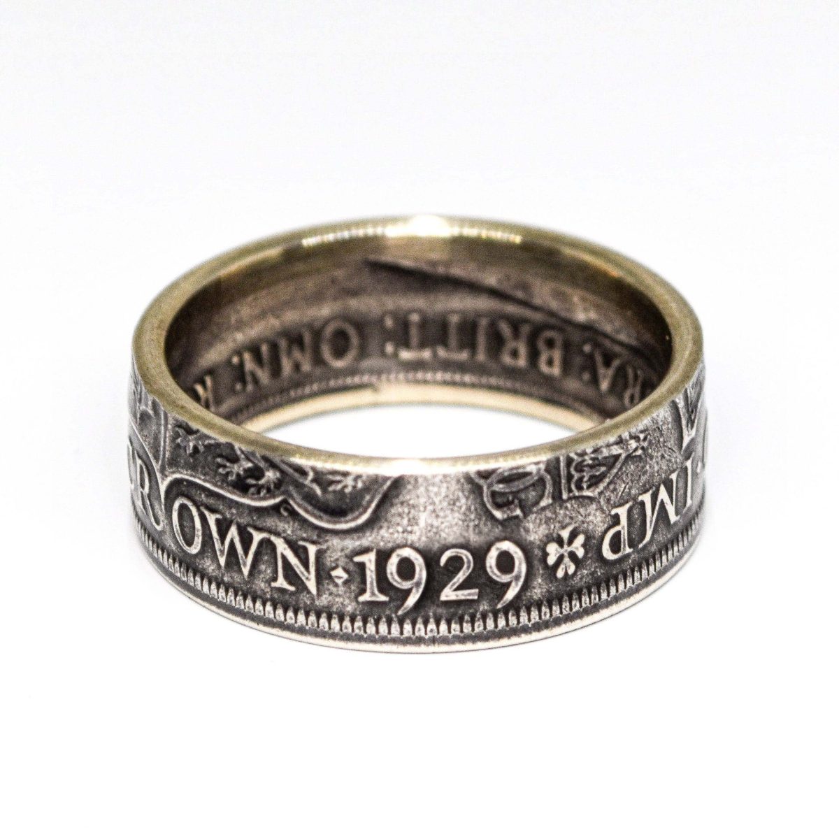 1929 Half Crown Coin Ring, 96th Birthday Gift - Sterling Silver - Image 1