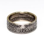 1929 Half Crown Coin Ring, 96th Birthday Gift - Sterling Silver