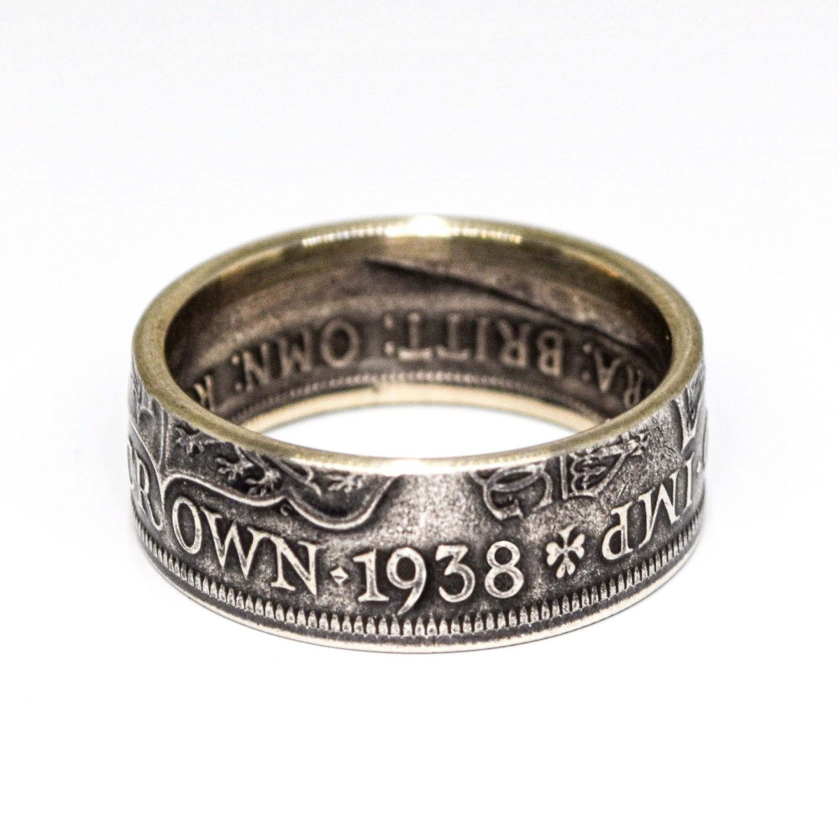 1938 Half Crown Coin Ring, 87th Birthday Gift - Sterling Silver - Heads and Tails Coin Jewellery