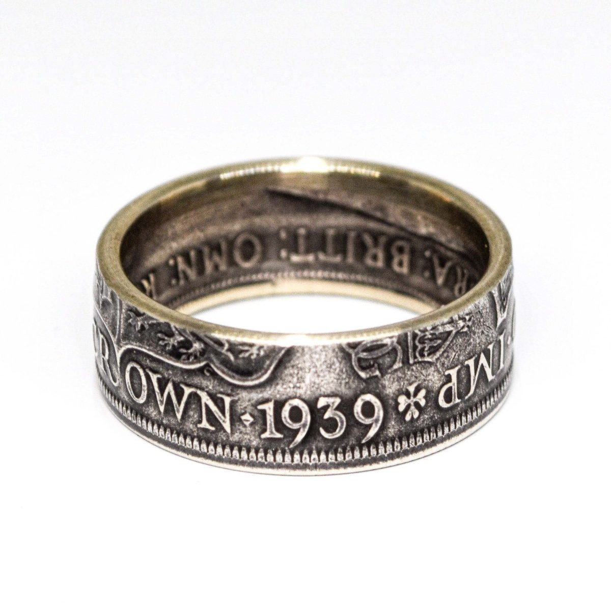 1939 Half Crown Coin Ring, 86th Birthday Gift - Sterling Silver - Heads and Tails Coin Jewellery