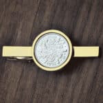 1931 Lucky Sixpence Coin Tie Clip, 95th Birthday- Gold