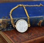 1931 Lucky Sixpence Coin Bracelet, 94th Birthday Gift- Gold