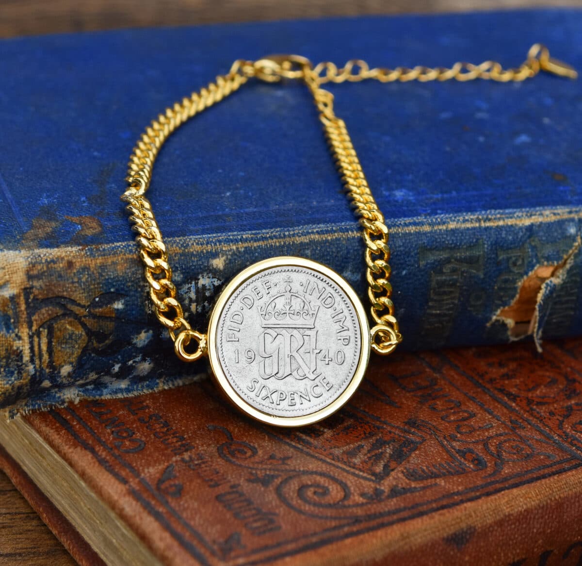 1940 Lucky Sixpence Coin Bracelet, 85th Birthday Gift- Gold - Heads and Tails Coin Jewellery