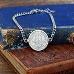 1943 Lucky Sixpence Coin Bracelet, 82nd Birthday Gift- Silver