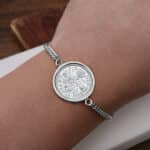 1955 Lucky Sixpence Coin Bracelet, 70th Birthday Gift- Silver - Image 7