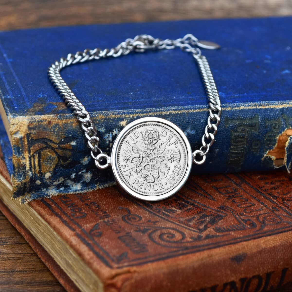 1959 Lucky Sixpence Coin Bracelet, 66th Birthday Gift- Silver - Heads and Tails Coin Jewellery