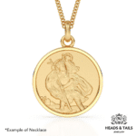9ct Solid Gold St. Christopher Medallion Necklace Pendant - Mens or Womens - Image 3