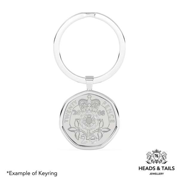 2005 UK 20 Pence Coin Keyring - Genuine Circulated Coin, Polished & Gift Boxed, Perfect 18th Birthday Or Anniversary Present