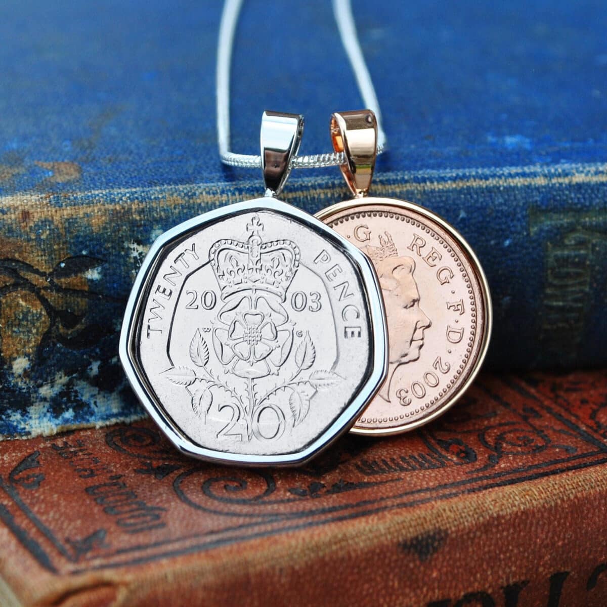 2003 22nd Birthday Coin Necklace, Twenty Pence and One Pence - Image 1