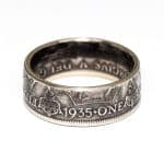 1935 Florin Coin Ring, 90th Birthday Gift - Sterling Silver