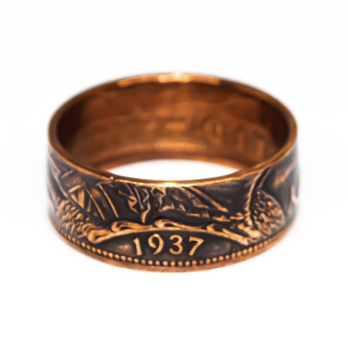 1937 One Penny Coin Ring, 88th Birthday Gift - Bronze - Heads and Tails Coin Jewellery