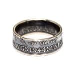 1944 Two Shillings Coin Ring, 81st Birthday Gift - Sterling Silver