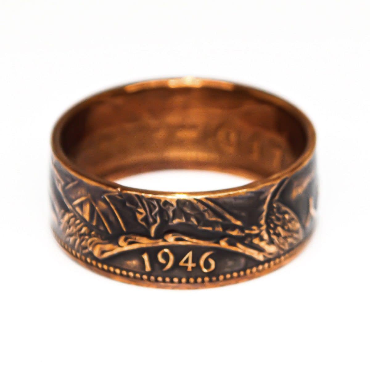1946 One Penny Coin Ring, 79th Birthday Gift - Bronze - Heads and Tails Coin Jewellery
