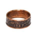 1947 Half Penny Coin Ring, 78th Birthday Gift - Bronze