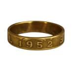 1952 Threepence Coin Ring, 74th Birthday Gift - Brass