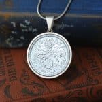 1954 Sterling Silver .925 Sixpence Coin Necklace - 71st Birthday Gift