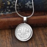 1945 Lucky Australian Threepence Coin Necklace - Silver