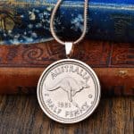 1951 Lucky Australian Half Penny Coin Necklace - Silver