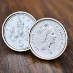 1986 Five Pence Coin Cufflinks, 40th Birthday Gift- Silver