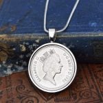 1986 Five Pence Necklace, 40th Birthday Gift- Silver