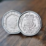 1986 Twenty Pence Coin Cufflinks, 40th Birthday Gift- Silver