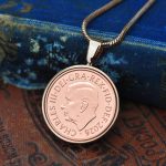 2026 One Pence Coin Necklace, 0th Birthday Gift- Rose Gold