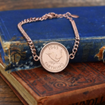 1943 Farthing Coin Bracelet, 83rd Birthday Gift- Rose Gold