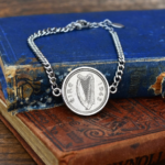 1943 Lucky Irish Sixpence Coin Bracelet, 83rd Birthday Gift- Silver