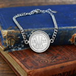 1944 Australian Threepence Coin Bracelet, 82nd Birthday Gift- Silver