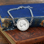 1944 US Nickel Coin Bracelet, 82nd Birthday Gift- Silver