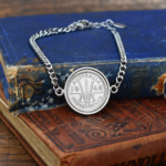 1946 Australian Threepence Coin Bracelet, 80th Birthday Gift- Silver
