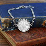 1949 Australian Threepence Coin Bracelet, 77th Birthday Gift- Silver