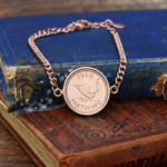 1949 Farthing Coin Bracelet, 77th Birthday Gift- Rose Gold