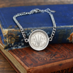 1950 Australian Threepence Coin Bracelet, 76th Birthday Gift- Silver